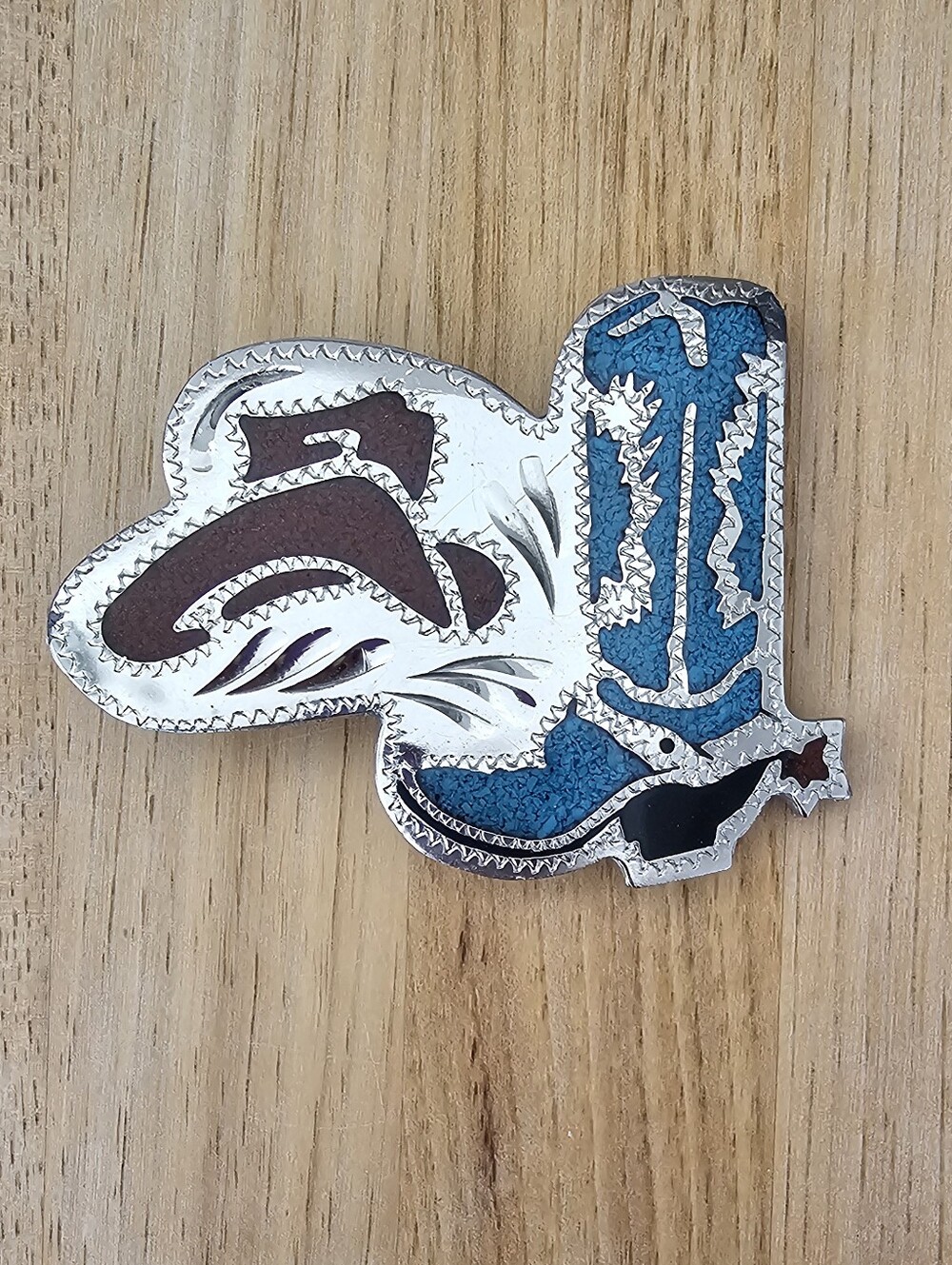 Turquoise Western Cowboy Boot & Hat Belt Buckle